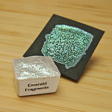 Load image into Gallery viewer, Emerald Iridescent Fragments - Glitter Paints - Handmade Watercolor Paints (glittery)