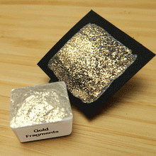 Load image into Gallery viewer, Gold Iridescent Fragments - Glitter Paints - Handmade Watercolor Paints (glittery)