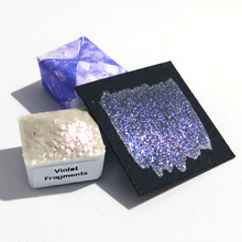 Load image into Gallery viewer, Iridescent Violet Fragments - Glitter Paints - Handmade Watercolor Paints (glittery)