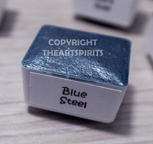 Load image into Gallery viewer, Blue Steel - Metallic Handmade Watercolor Paints