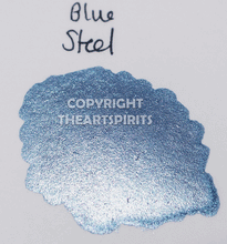 Load image into Gallery viewer, Blue Steel FULL PAN - Handmade Watercolor Paints (metallic gold)