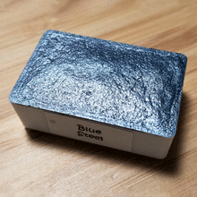 Load image into Gallery viewer, Blue Steel FULL PAN - Handmade Watercolor Paints (metallic gold)