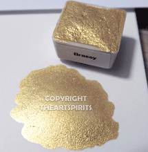 Load image into Gallery viewer, Brassy - Light Metallic Gold Handmade Watercolor Paints