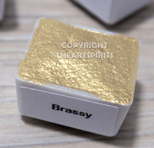 Load image into Gallery viewer, Brassy - Light Metallic Gold Handmade Watercolor Paints