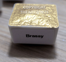 Load image into Gallery viewer, Brassy - Light Metallic Gold Handmade Watercolor Paints