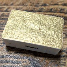 Load image into Gallery viewer, Brassy FULL PAN - Handmade Watercolor Paints (metallic gold)