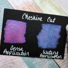 Load image into Gallery viewer, Cheshire Cat FULL PAN - Handmade Watercolor Paints (sparkly metallic)
