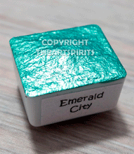 Load image into Gallery viewer, Emerald City - Handmade Watercolor Paints (sparkly metallic)