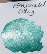 Load image into Gallery viewer, Emerald City - Handmade Watercolor Paints (sparkly metallic)