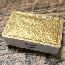 Load image into Gallery viewer, Fool's Gold FULL PAN - Handmade Watercolor Paints (metallic gold)