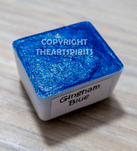 Load image into Gallery viewer, Gingham Blue - Handmade Watercolor Paints (sparkly metallic)