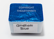 Load image into Gallery viewer, Gingham Blue - Handmade Watercolor Paints (sparkly metallic)