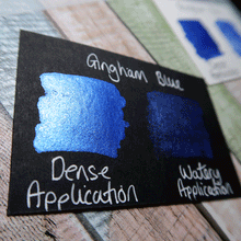 Load image into Gallery viewer, Gingham Blue - Handmade Watercolor Paints (sparkly metallic)