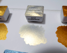 Load image into Gallery viewer, Gold Iridescence FULL PAN - Handmade Watercolor Paints (metallic)