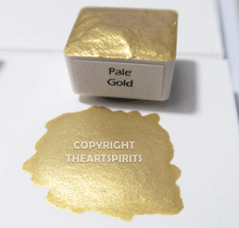 Load image into Gallery viewer, Kremer Pale Gold - Handmade Watercolor Paints (metallic)