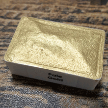 Load image into Gallery viewer, Kremer Pale Gold FULL PAN - Handmade Watercolor Paints (metallic)