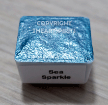 Load image into Gallery viewer, Sea Sparkle - Handmade Watercolor Paints (sparkly metallic)