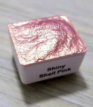 Load image into Gallery viewer, Shiny Shell Pink - Handmade Watercolor Paints (sparkly metallic)
