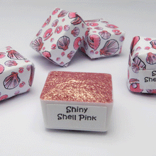 Load image into Gallery viewer, Shiny Shell Pink - Handmade Watercolor Paints (sparkly metallic)