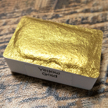 Load image into Gallery viewer, Yellow Gold FULL PAN - Handmade Watercolor Paints (metallic)