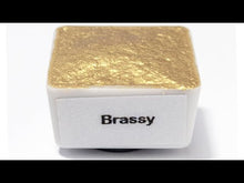 Load and play video in Gallery viewer, Brassy FULL PAN - Handmade Watercolor Paints (metallic gold)
