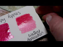 Load and play video in Gallery viewer, Sleepy Poppies - Handmade Watercolor Paints (sparkly metallic)