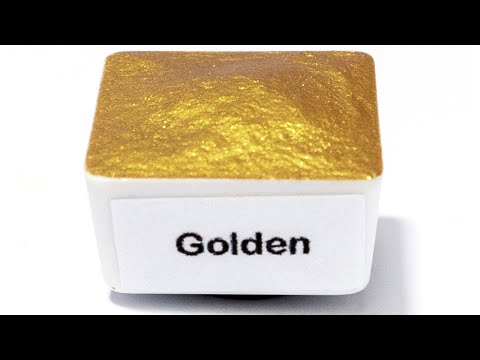 Yellow Gold FULL PAN - Handmade Watercolor Paints (metallic)