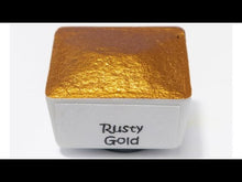 Load and play video in Gallery viewer, Rusty Gold FULL PAN - Handmade Watercolor Paints (metallic)