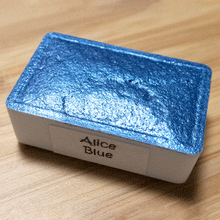 Load image into Gallery viewer, Alice Blue FULL PAN - Handmade Watercolor Paints (sparkly metallic)
