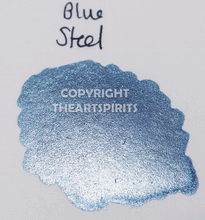 Load image into Gallery viewer, Blue Steel FULL PAN - Handmade Watercolor Paints (metallic gold)
