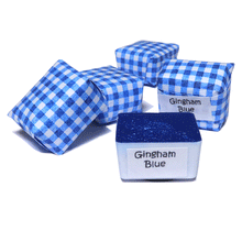 Load image into Gallery viewer, Gingham Blue - Handmade Watercolor Paints (sparkly metallic)
