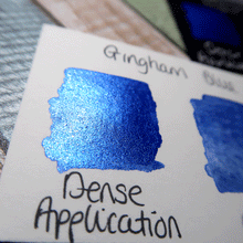 Load image into Gallery viewer, Gingham Blue - Handmade Watercolor Paints (sparkly metallic)
