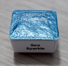 Load image into Gallery viewer, Sea Sparkle - Handmade Watercolor Paints (sparkly metallic)
