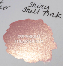 Load image into Gallery viewer, Shiny Shell Pink - Handmade Watercolor Paints (sparkly metallic)

